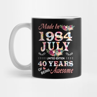 July Flower Made In 1984 40 Years Of Being Awesome Mug